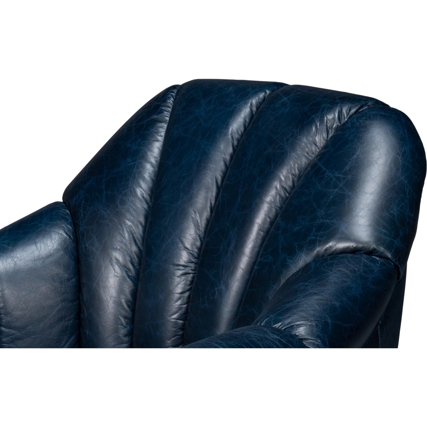 027 SI-2238658 | Closeup | Scoth Swivel Chair by Sarreid Ltd.. Made from leather, wood in a traditional style.