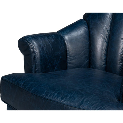 Scoth Swivel Chair by Sarreid Ltd.. Made from leather, wood in a traditional style.