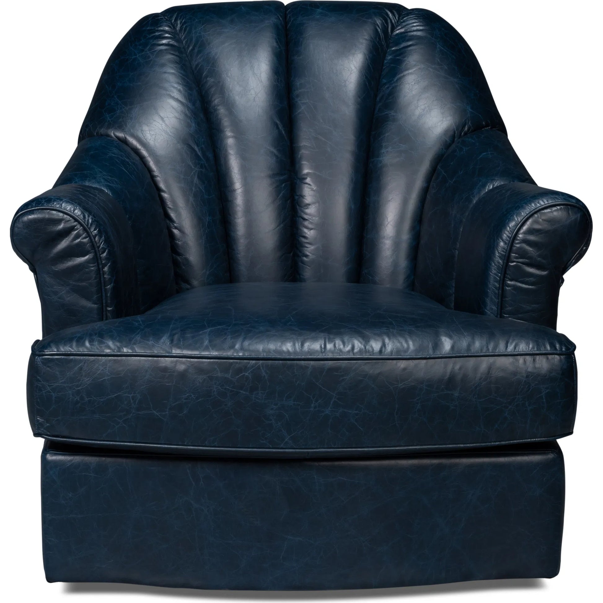Scoth Swivel Chair by Sarreid Ltd.. Made from leather, wood in a traditional style.
