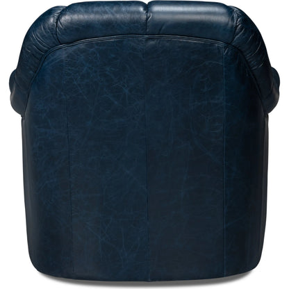 Scoth Swivel Chair by Sarreid Ltd.. Made from leather, wood in a traditional style.