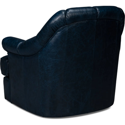 Scoth Swivel Chair by Sarreid Ltd.. Made from leather, wood in a traditional style.