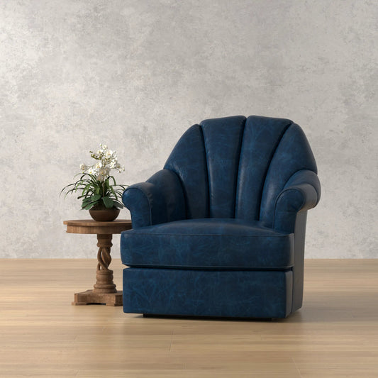 Scoth Swivel Chair by Sarreid Ltd.. Made from leather, wood in a unique style.