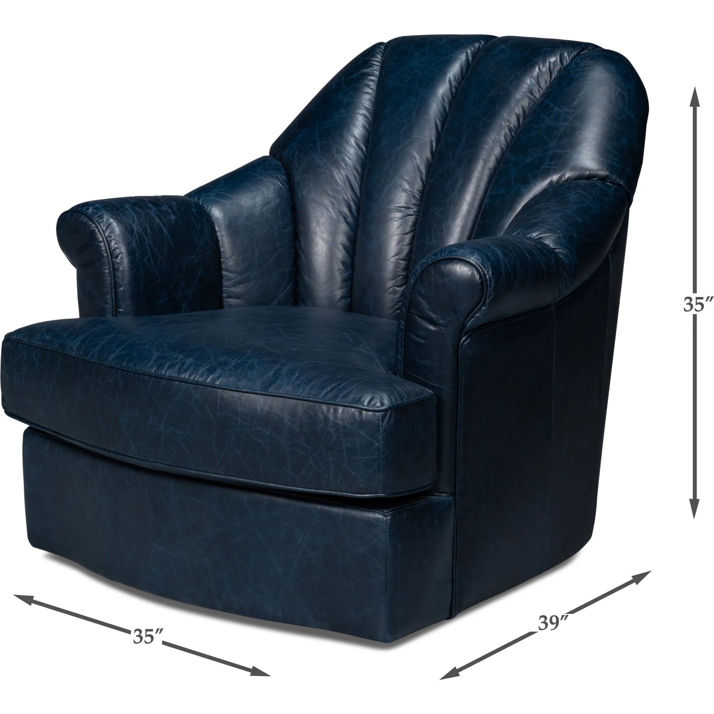 011 SI-2238658 | Additional Silo | Scoth Swivel Chair by Sarreid Ltd.. Made from leather, wood in a traditional style.