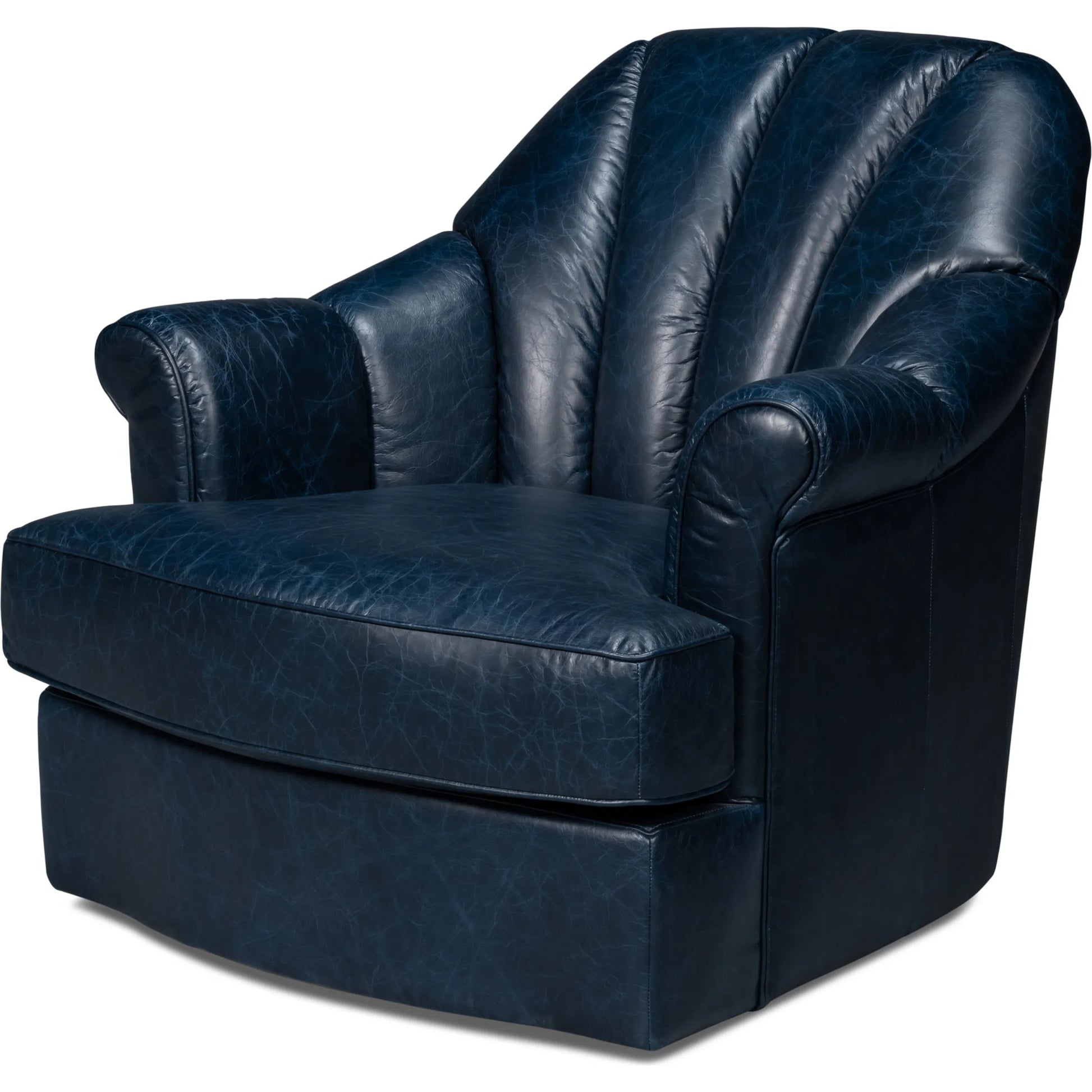 Scoth Swivel Chair by Sarreid Ltd.. Made from leather, wood in a traditional style.