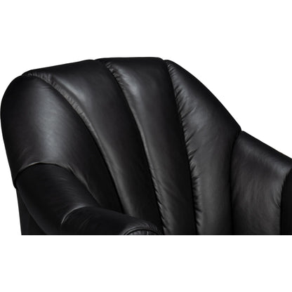 Scoth Swivel Chair by Sarreid Ltd.. Made from leather, wood in a traditional style.