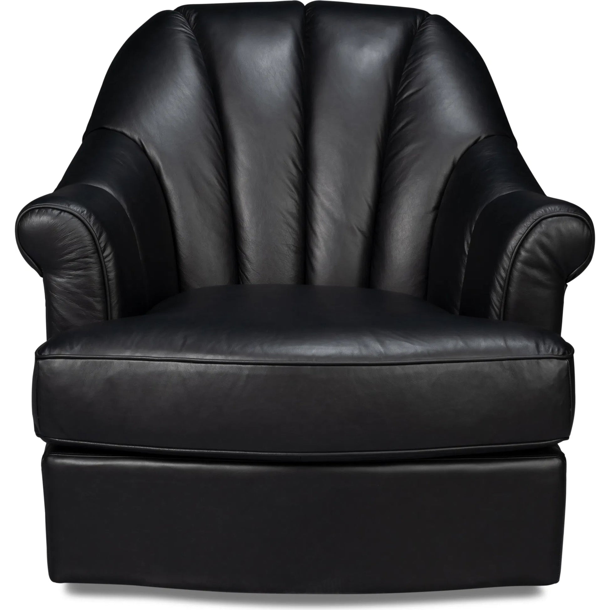 Scoth Swivel Chair by Sarreid Ltd.. Made from leather, wood in a traditional style.