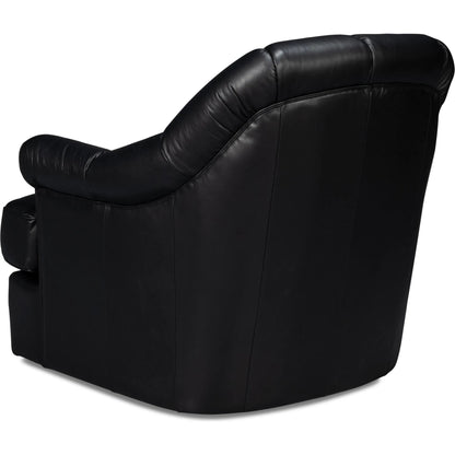 Scoth Swivel Chair by Sarreid Ltd.. Made from leather, wood in a traditional style.