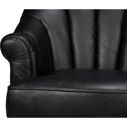 Scoth Swivel Chair by Sarreid Ltd.. Made from leather, wood in a traditional style.