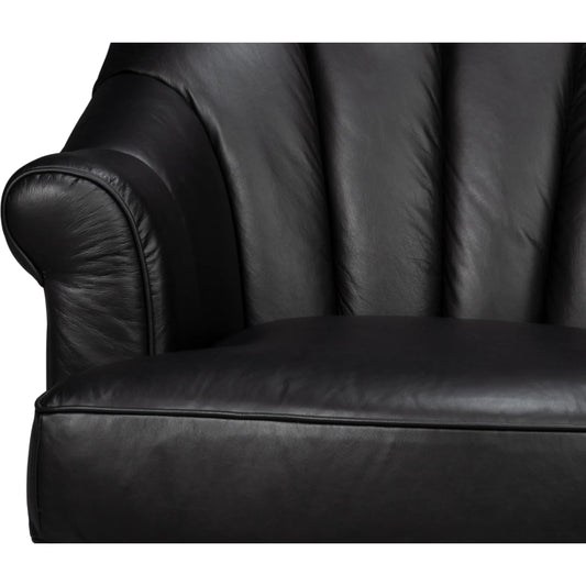 Scoth Swivel Chair by Sarreid Ltd.. Made from leather, wood in a unique style.