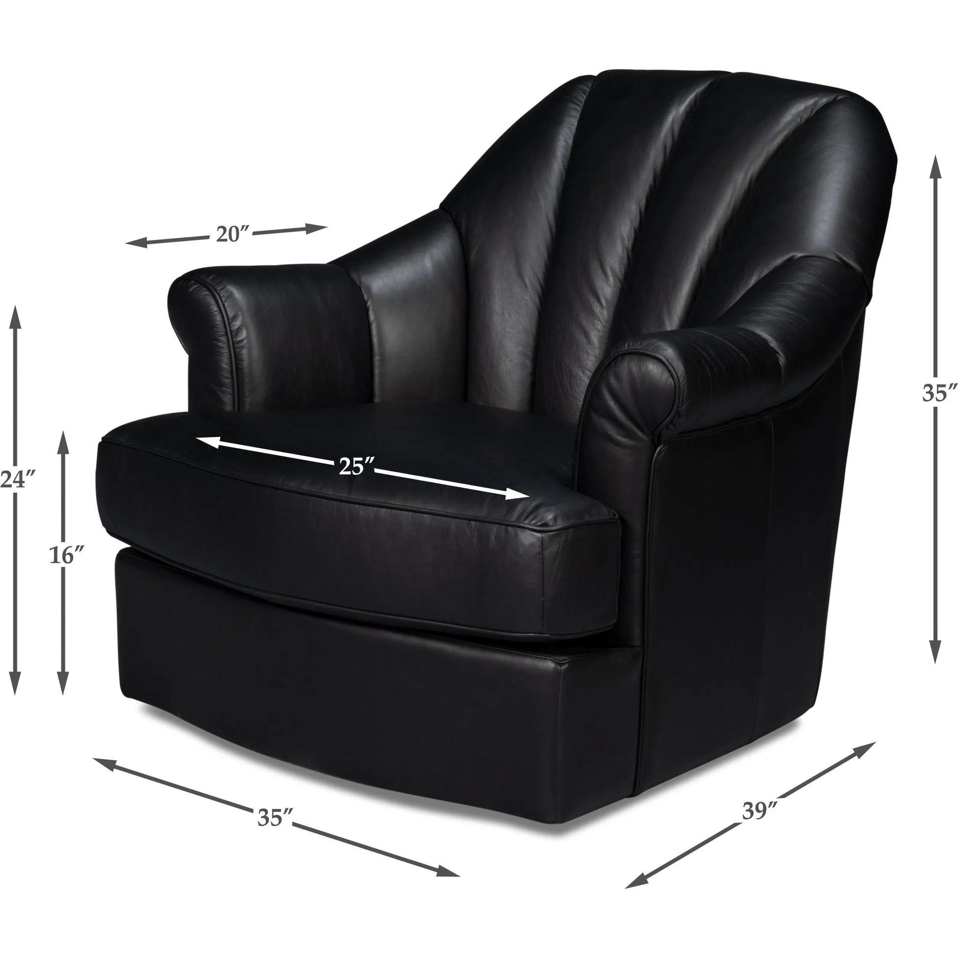 Scoth Swivel Chair by Sarreid Ltd.. Made from leather, wood in a traditional style.