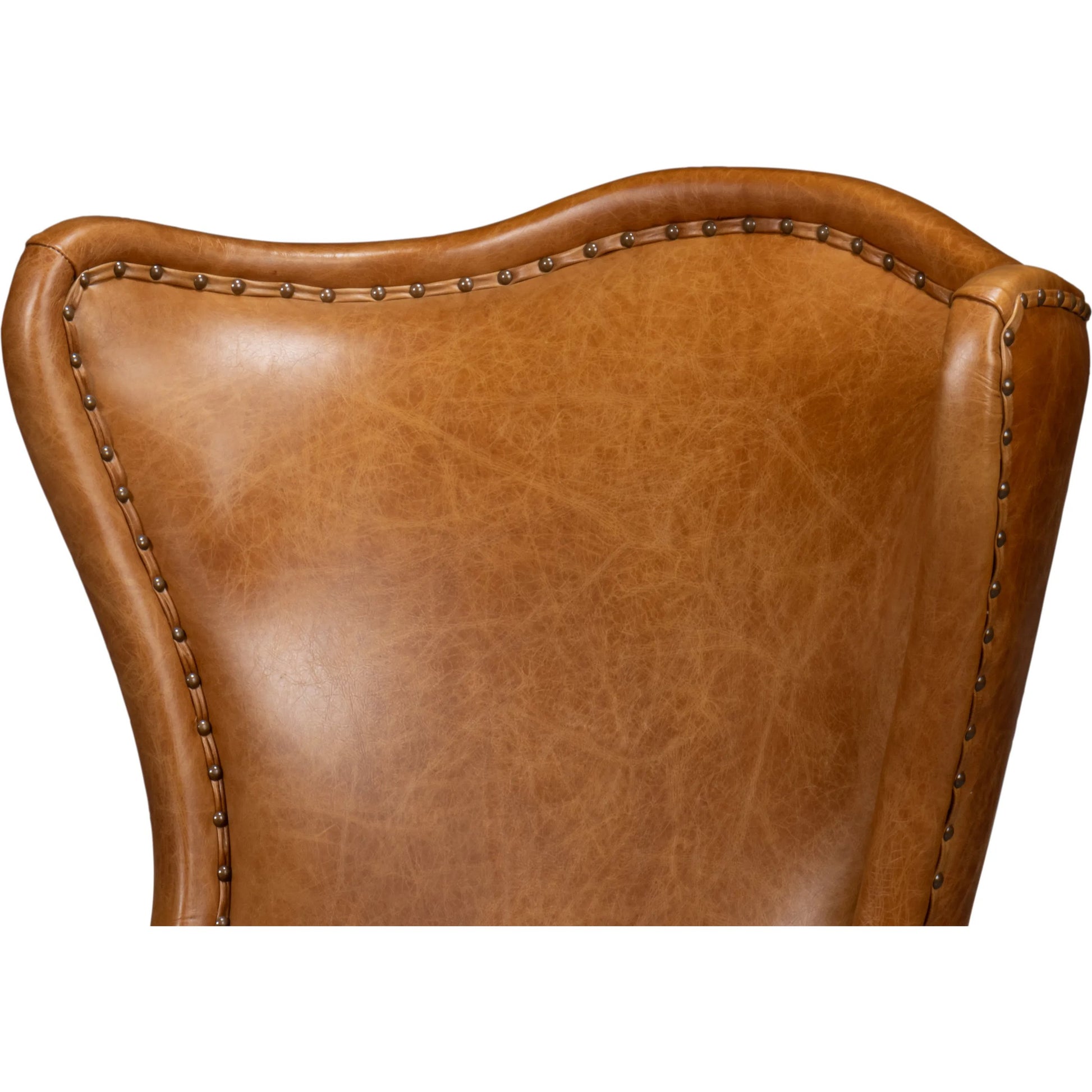 Drake Distilled Leather Chair by Sarreid Ltd.. Made from leather in a unique style.