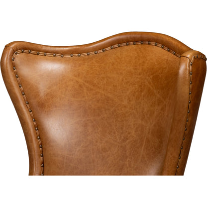 Drake Distilled Leather Chair by Sarreid Ltd.. Made from leather in a unique style.