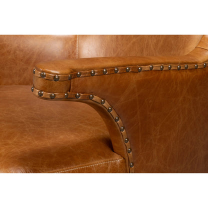 Drake Distilled Leather Chair by Sarreid Ltd.. Made from leather in a unique style.