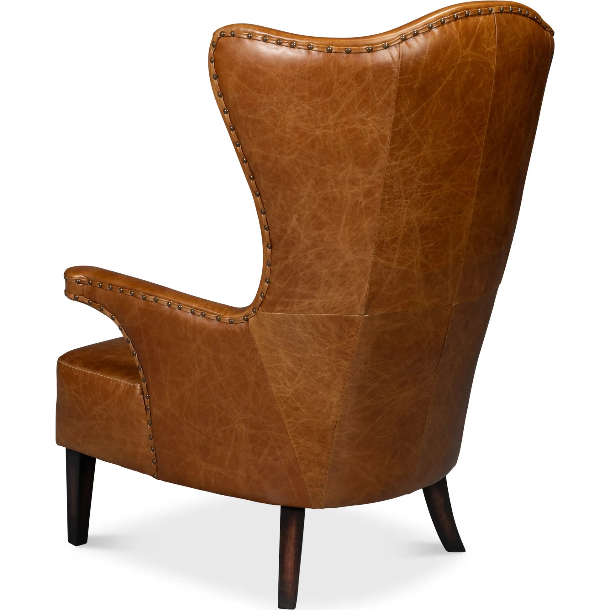 Drake Distilled Leather Chair by Sarreid Ltd.. Made from leather in a unique style.