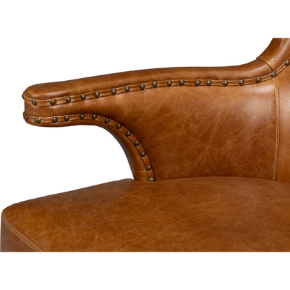 Drake Distilled Leather Chair by Sarreid Ltd.. Made from leather in a unique style.