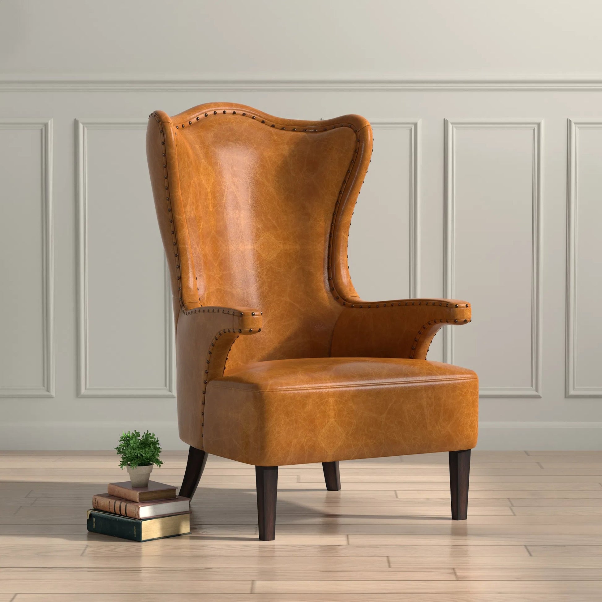 Drake Distilled Leather Chair by Sarreid Ltd.. Made from leather in a unique style.