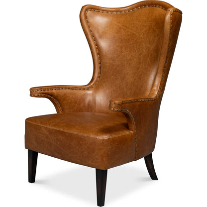 Drake Distilled Leather Chair by Sarreid Ltd.. Made from leather in a unique style.