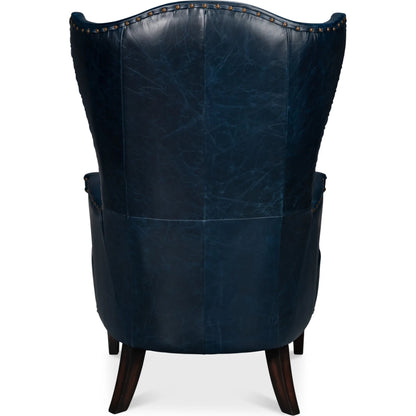 Drake Distilled Leather Chair by Sarreid Ltd.. Made from leather in a unique style.