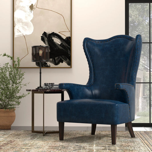Drake Distilled Leather Chair by Sarreid Ltd.. Made from leather in a unique style.