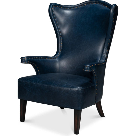 Drake Distilled Leather Chair by Sarreid Ltd.. Made from leather in a unique style.