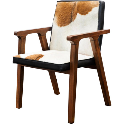 Rio Cool Armchair by LH Imports in brown mindi oak, leather/goat hair and mindi oak. Made from mindi oak, leather, pu leather, goat hair in a cottage & farmhouse style.