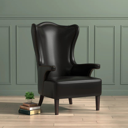 Drake Distilled Leather Chair by Sarreid Ltd.. Made from leather in a unique style.