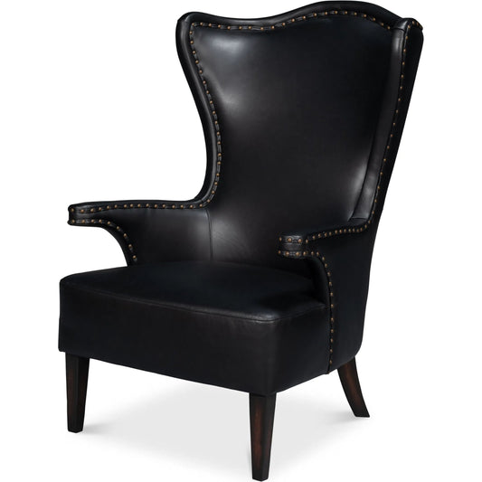 Drake Distilled Leather Chair by Sarreid Ltd.. Made from leather in a unique style.