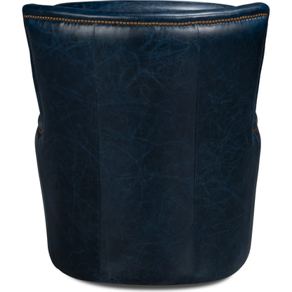 Baker Leather Swivel Chair by Sarreid Ltd.. Made from wood, nailhead, leather in a transitional style.