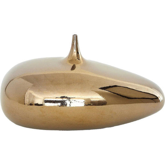 Offset Neck Object by Global Views in bronze crackle. Made from earthenware in a modern style.