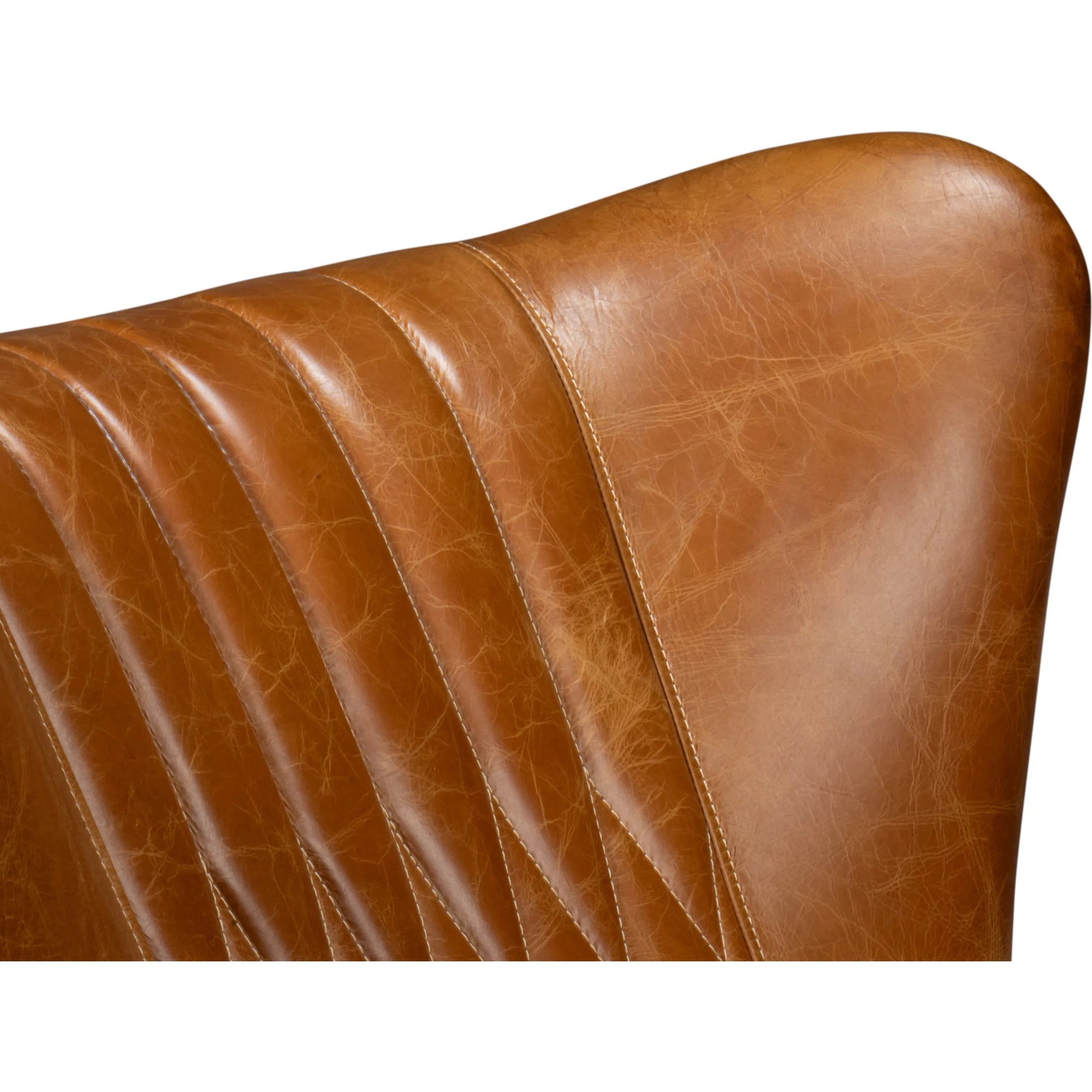 Bugatti Leather Swivel Chair by Sarreid Ltd.. Made from wood, nailhead, leather in a transitional style.