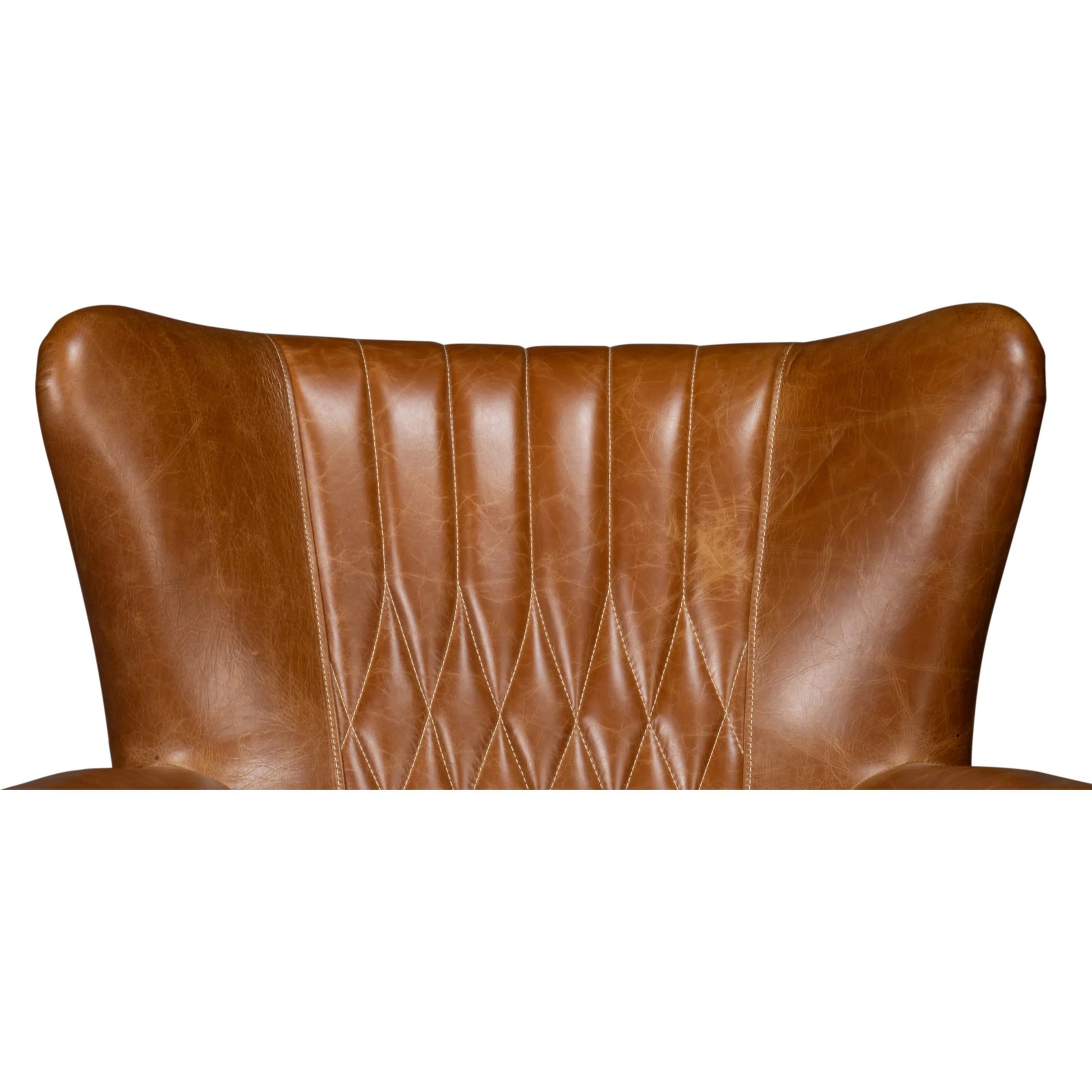 Bugatti Leather Swivel Chair by Sarreid Ltd.. Made from wood, nailhead, leather in a transitional style.