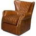 Bugatti Leather Swivel Chair by Sarreid Ltd.. Made from wood, nailhead, leather in a transitional style.