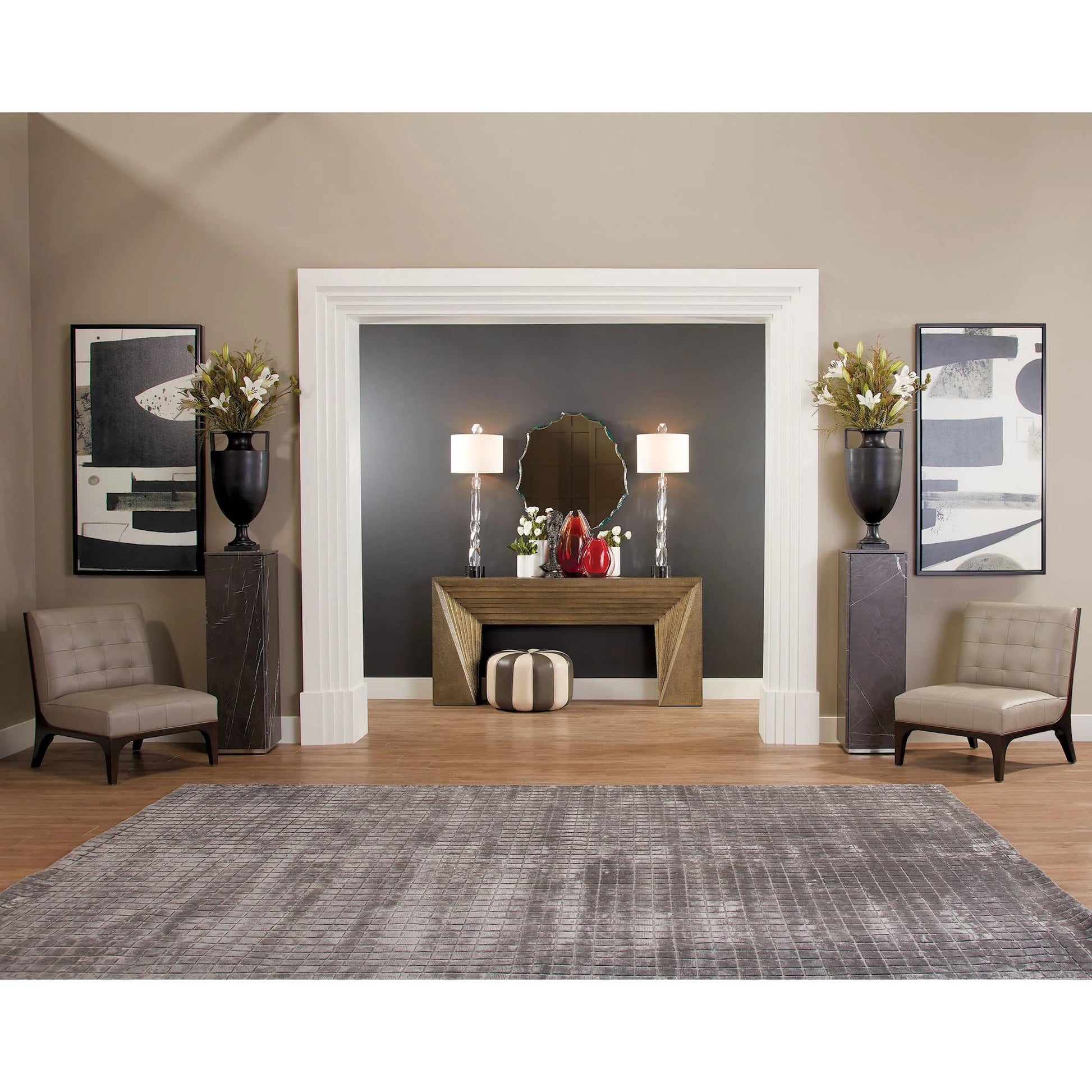 Deco Console by Global Views. Made from mdf, metal in a modern style.