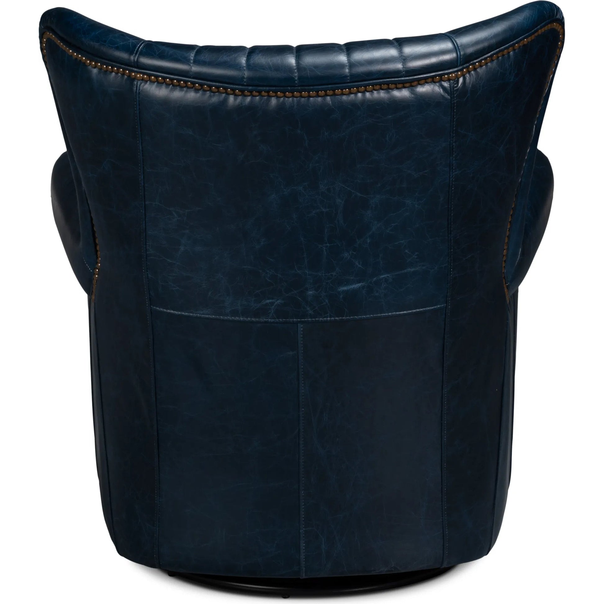 Bugatti Leather Swivel Chair by Sarreid Ltd.. Made from wood, nailhead, leather in a transitional style.