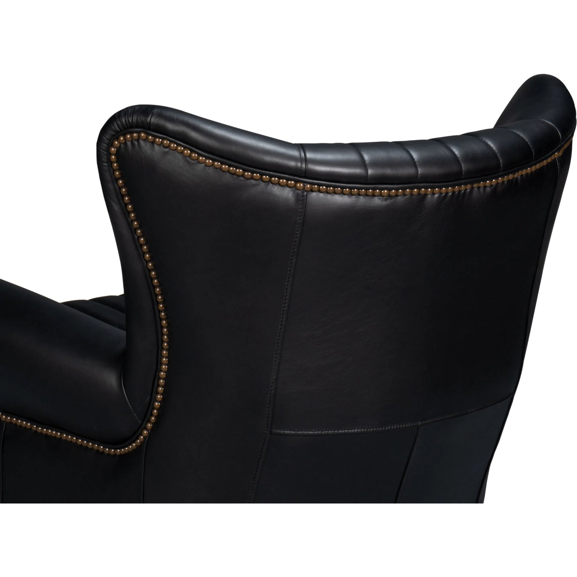 Bugatti Leather Swivel Chair by Sarreid Ltd.. Made from wood, nailhead, leather in a transitional style.