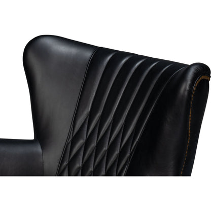 Bugatti Leather Swivel Chair by Sarreid Ltd.. Made from wood, nailhead, leather in a transitional style.