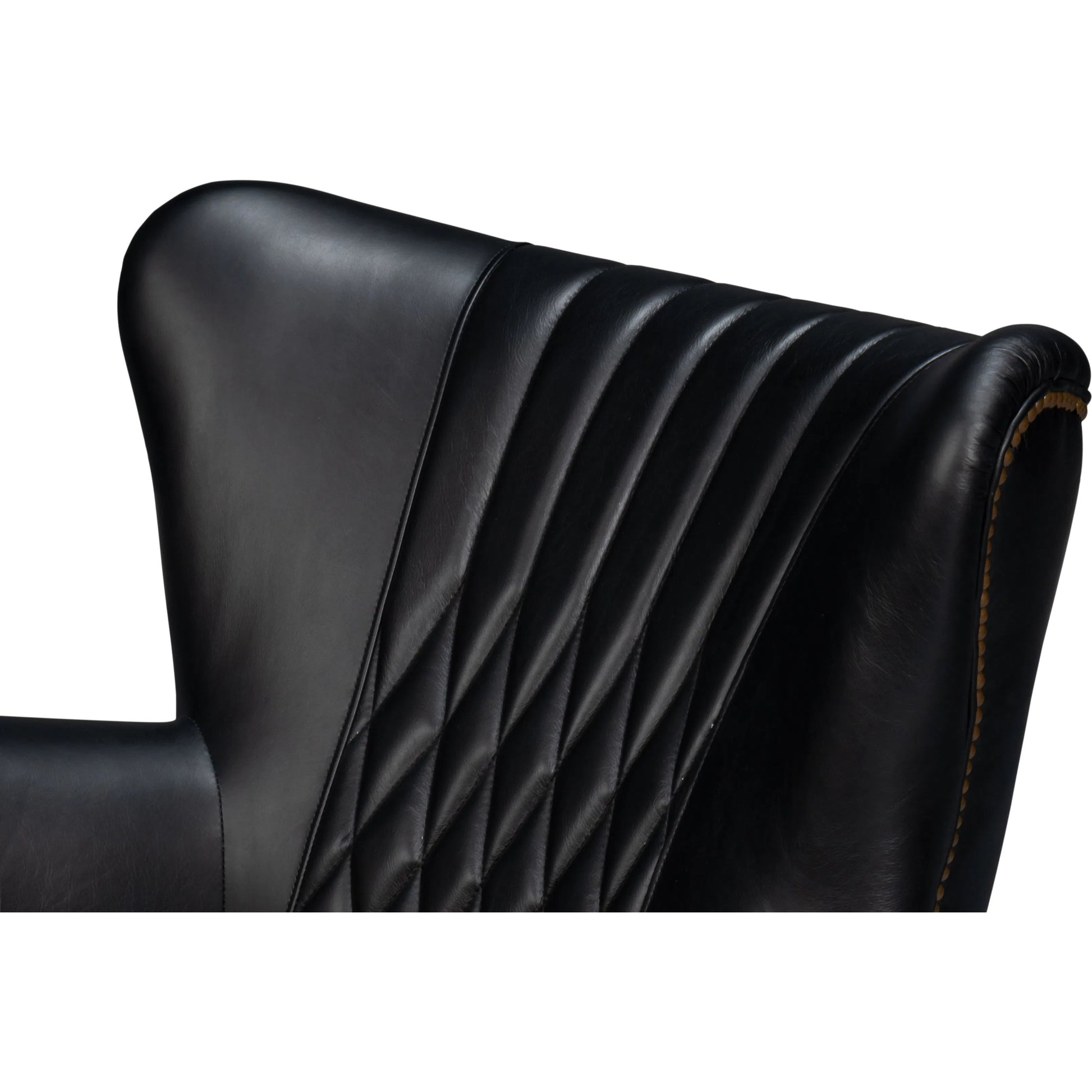 Bugatti Leather Swivel Chair by Sarreid Ltd.. Made from wood, nailhead, leather in a transitional style.