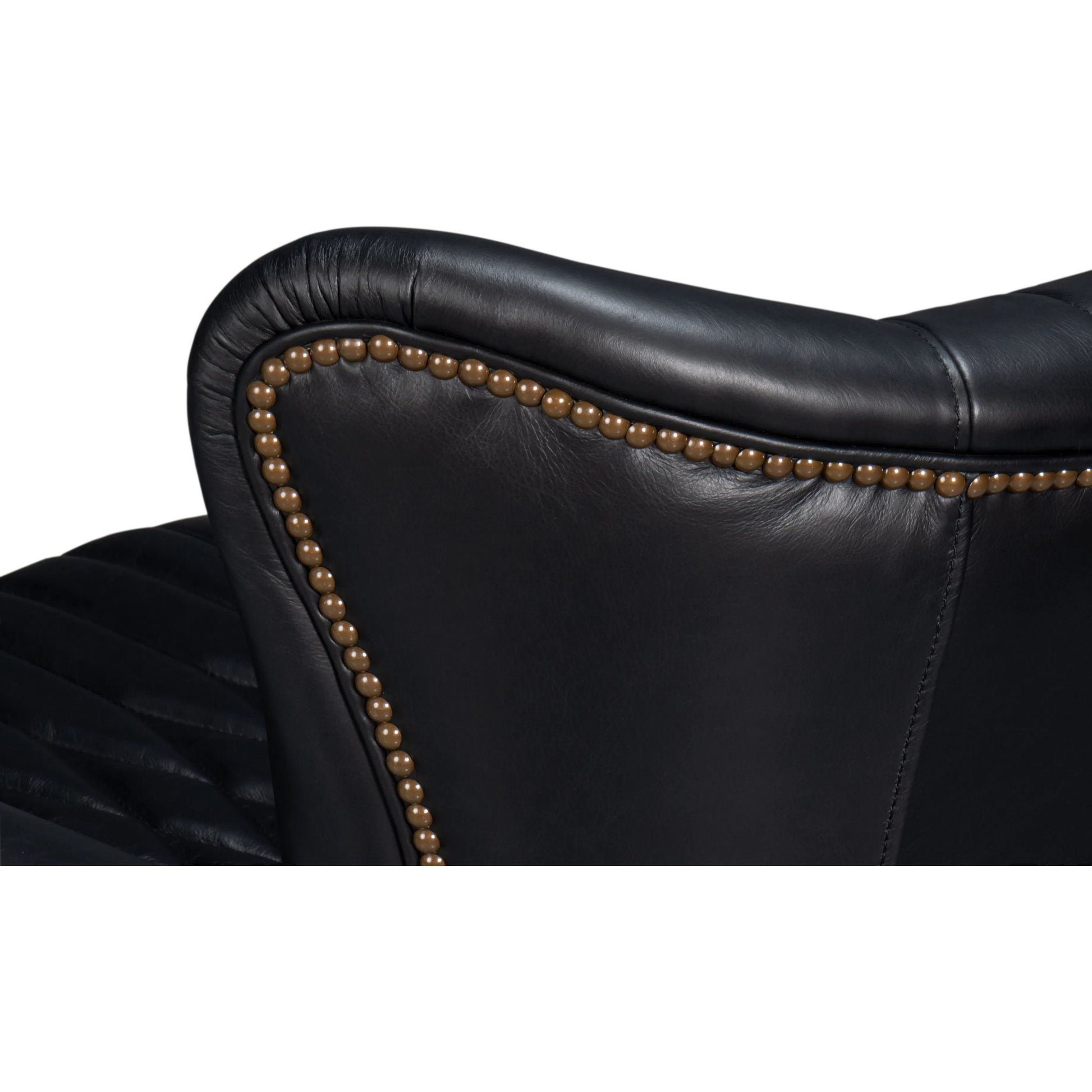 Bugatti Leather Swivel Chair by Sarreid Ltd.. Made from wood, nailhead, leather in a transitional style.