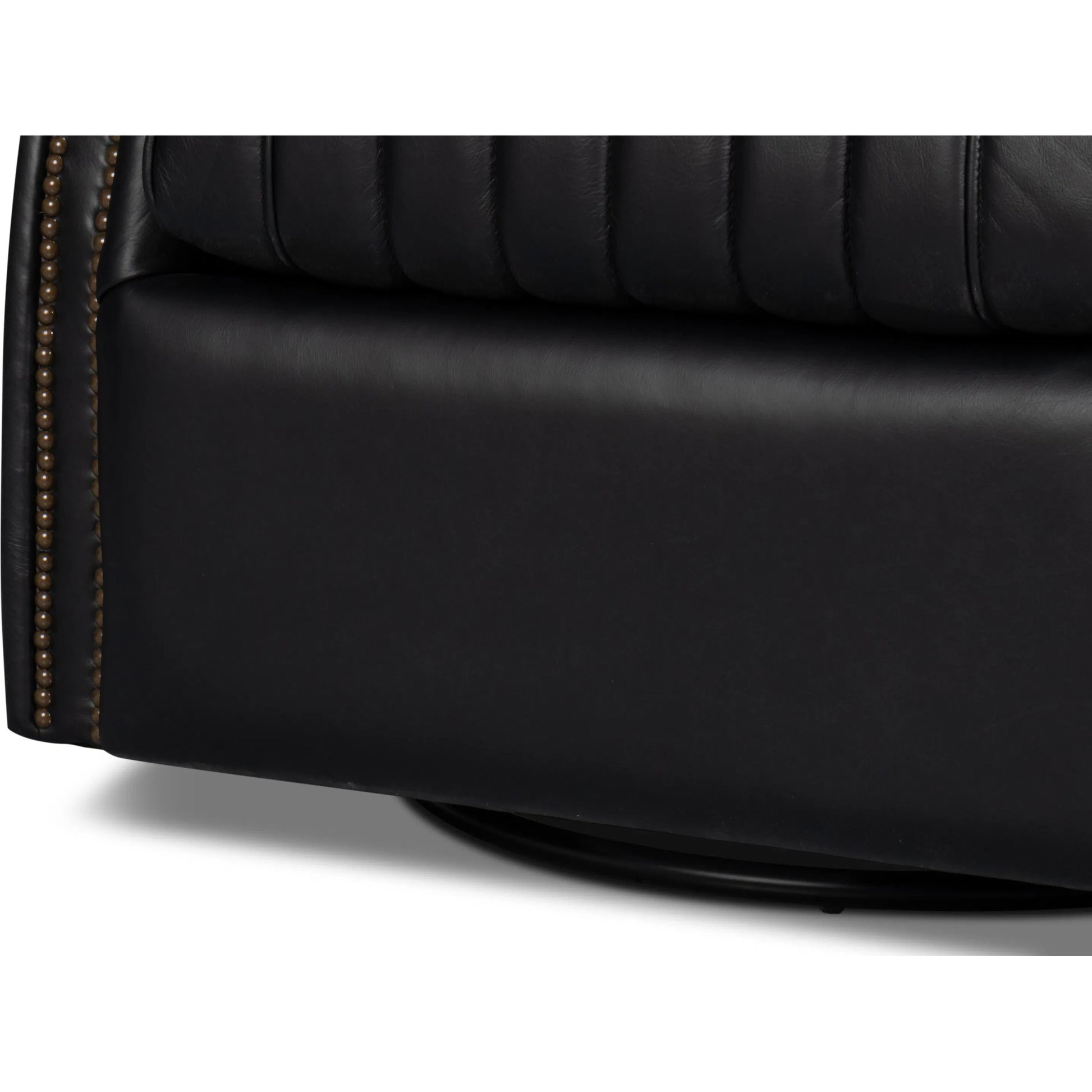 Bugatti Leather Swivel Chair by Sarreid Ltd.. Made from wood, nailhead, leather in a transitional style.