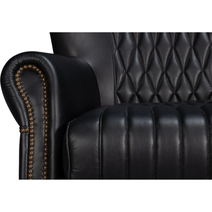 Bugatti Leather Swivel Chair by Sarreid Ltd.. Made from wood, nailhead, leather in a transitional style.