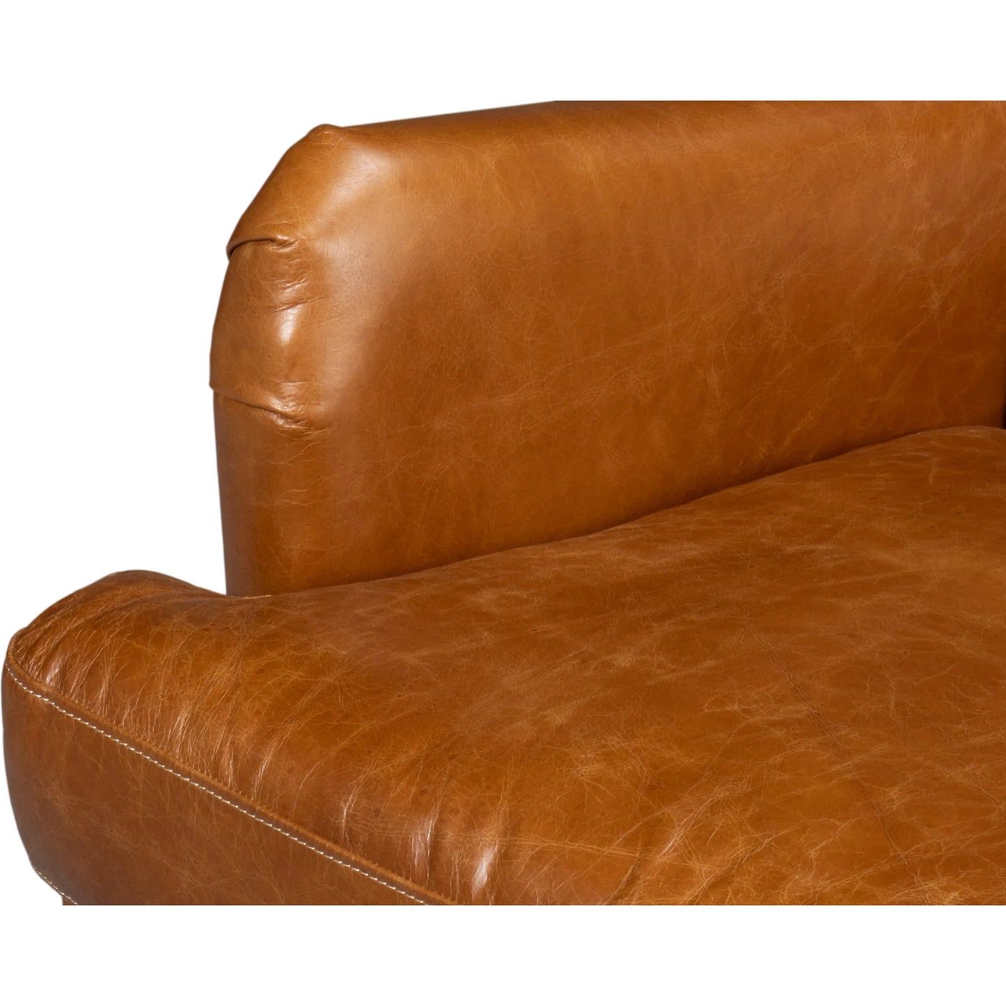 009 SI-2238683 | Closeup | Elite Wing Lounge Chair by Sarreid Ltd.. Made from rubber wood, top grain cow leather in a rustic style.