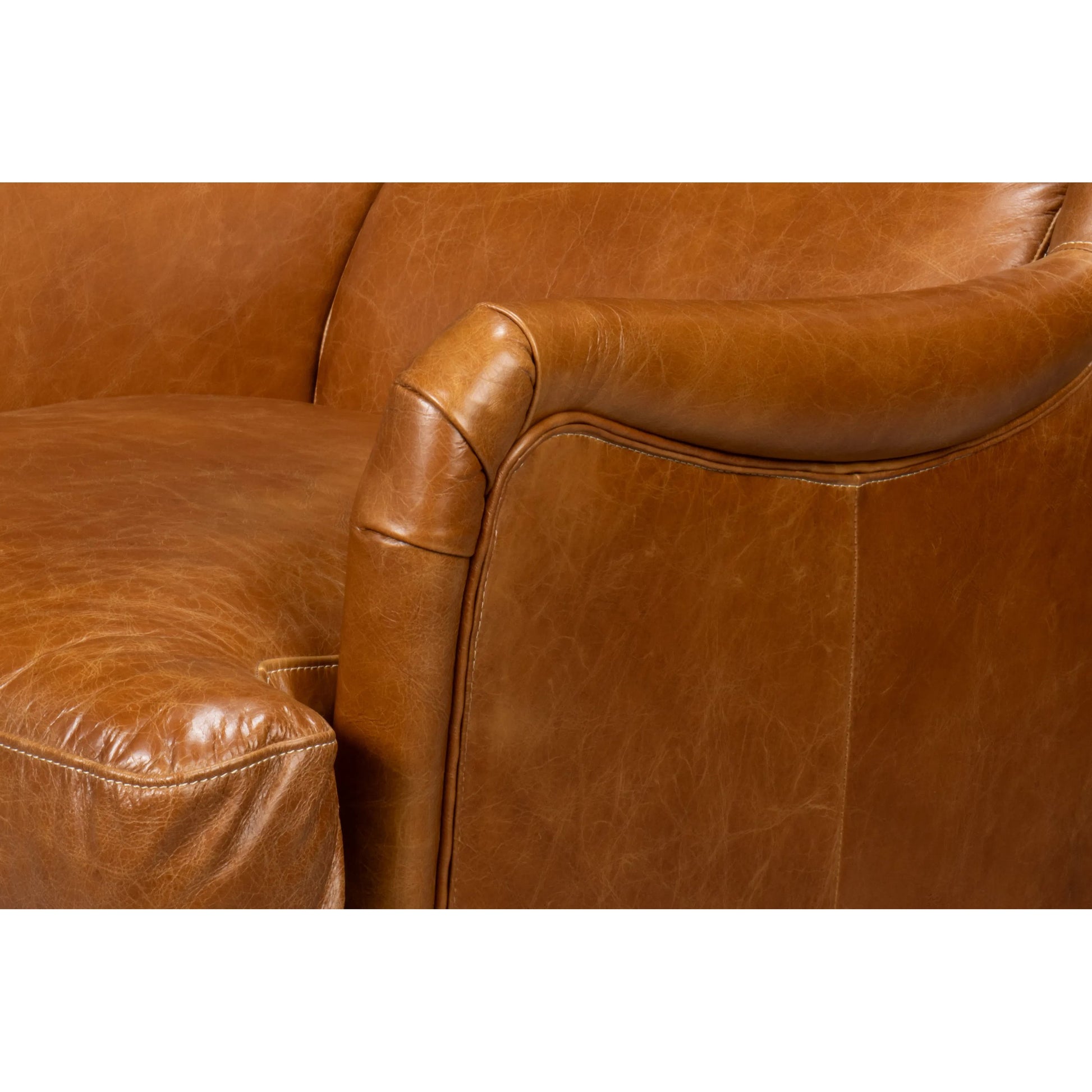 Elite Wing Lounge Chair by Sarreid Ltd.. Made from rubber wood, top grain cow leather in a rustic style.