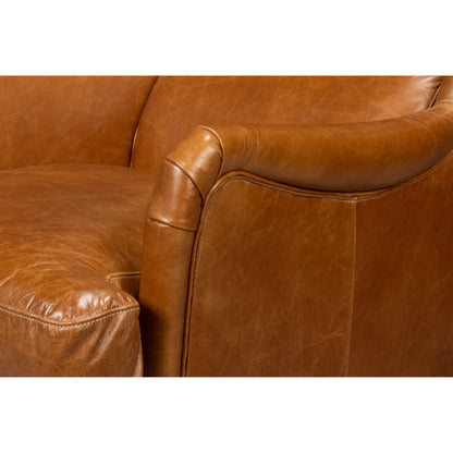 Elite Wing Lounge Chair by Sarreid Ltd.. Made from rubber wood, top grain cow leather in a rustic style.