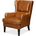 Elite Wing Lounge Chair by Sarreid Ltd.. Made from rubber wood, top grain cow leather in a rustic style.