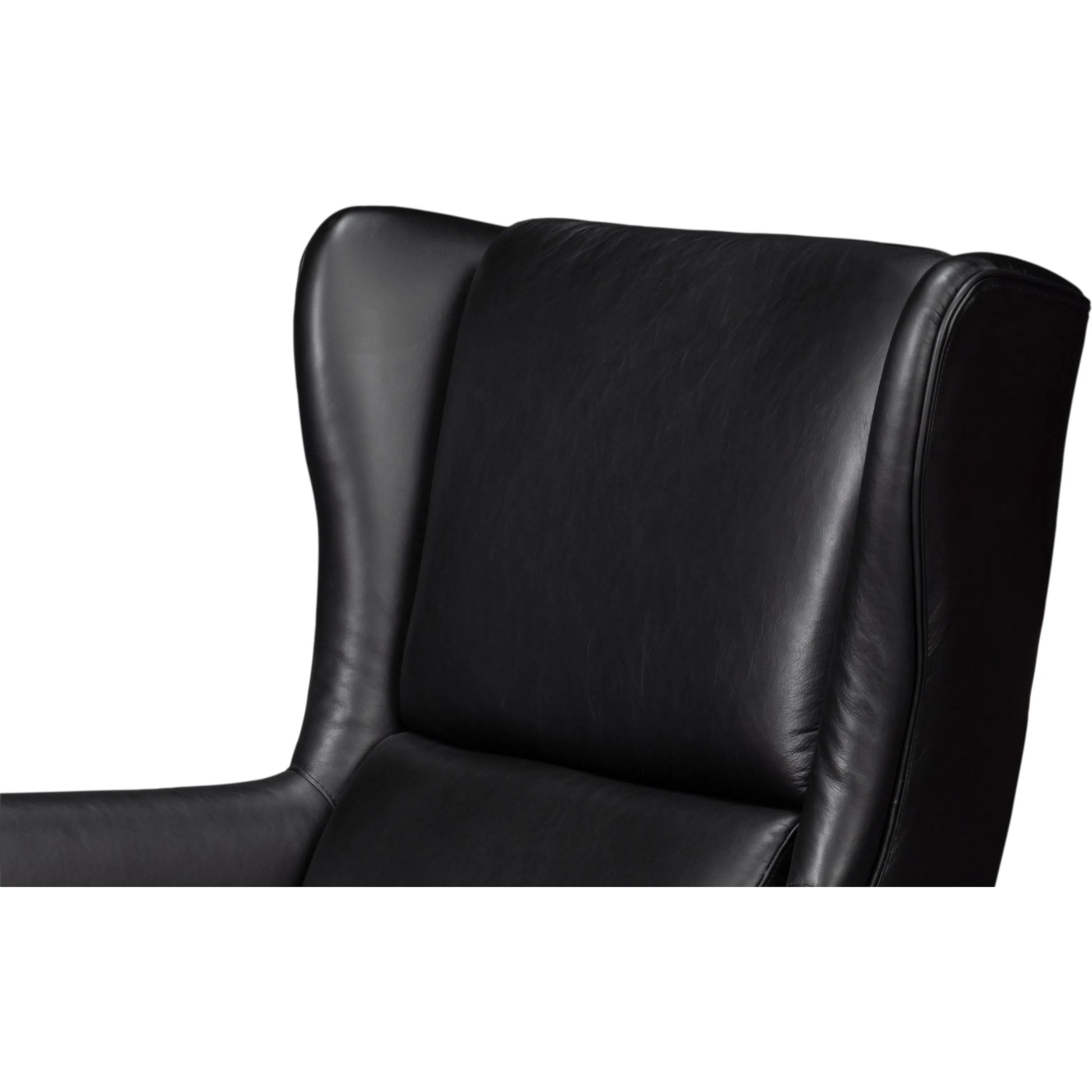 Elite Wing Lounge Chair by Sarreid Ltd.. Made from rubber wood, top grain cow leather in a rustic style.