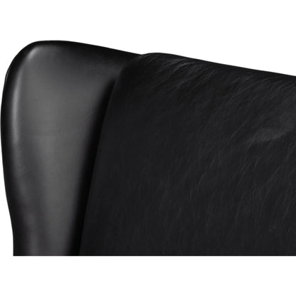 Elite Wing Lounge Chair by Sarreid Ltd.. Made from rubber wood, top grain cow leather in a rustic style.
