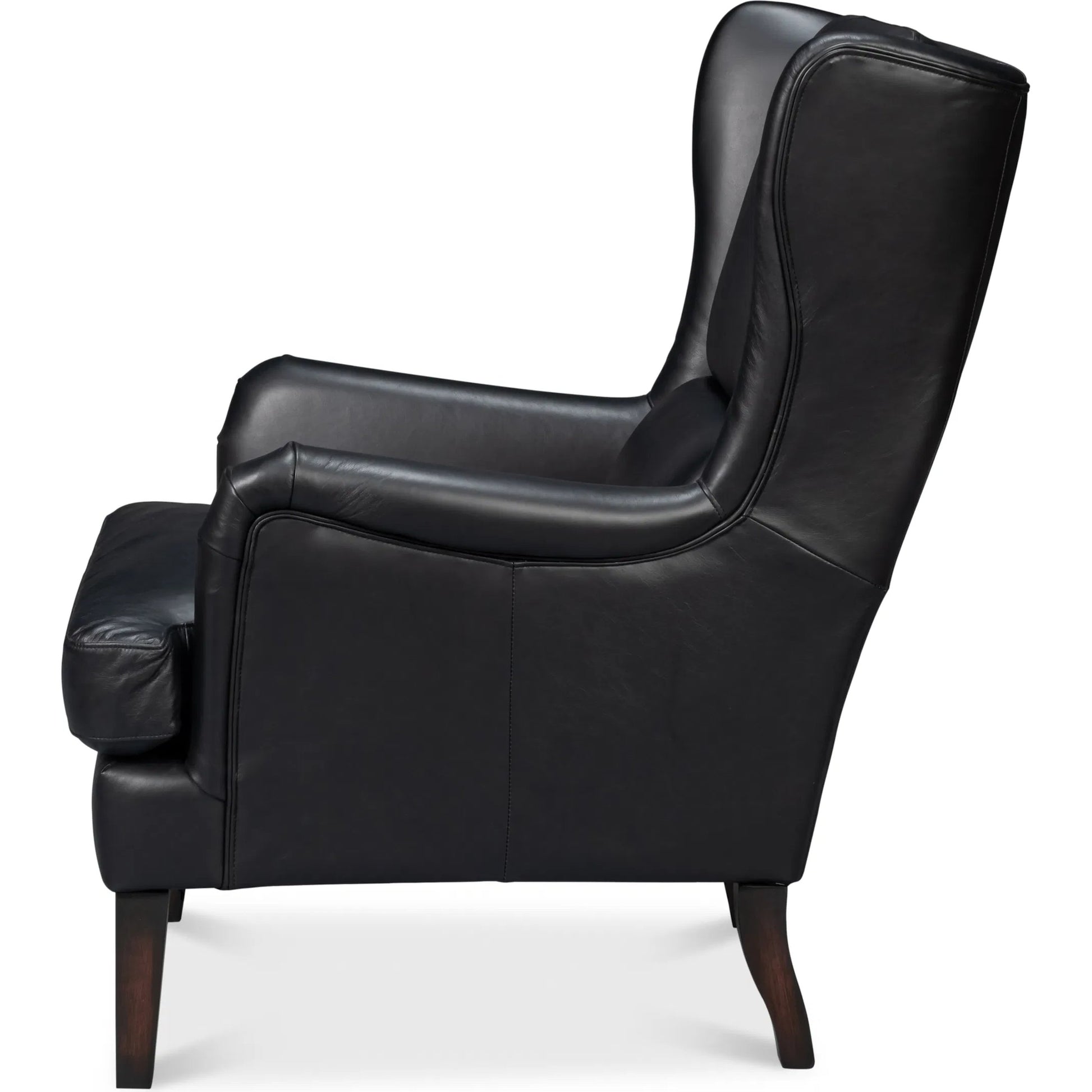 Elite Wing Lounge Chair by Sarreid Ltd.. Made from rubber wood, top grain cow leather in a rustic style.