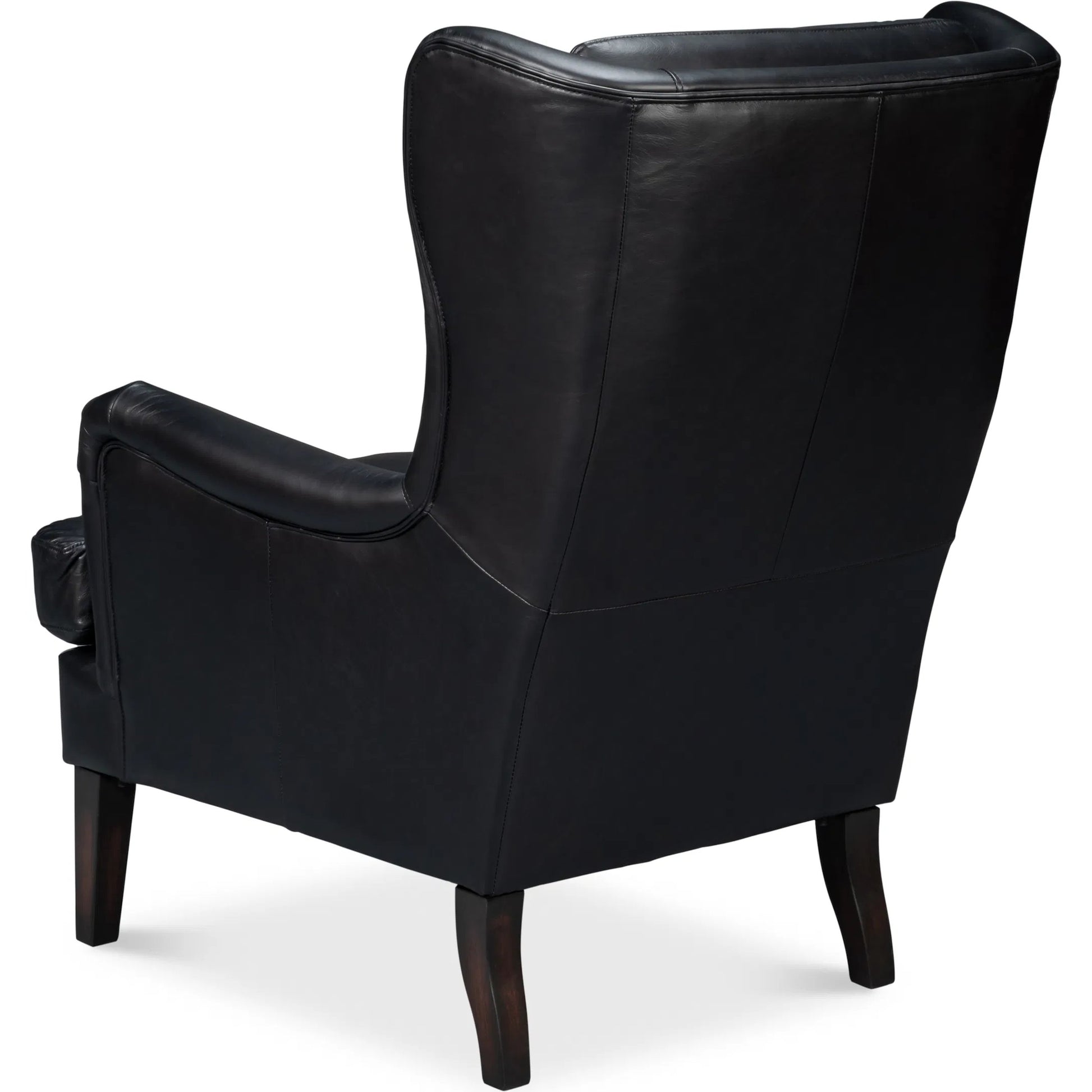 Elite Wing Lounge Chair by Sarreid Ltd.. Made from rubber wood, top grain cow leather in a rustic style.