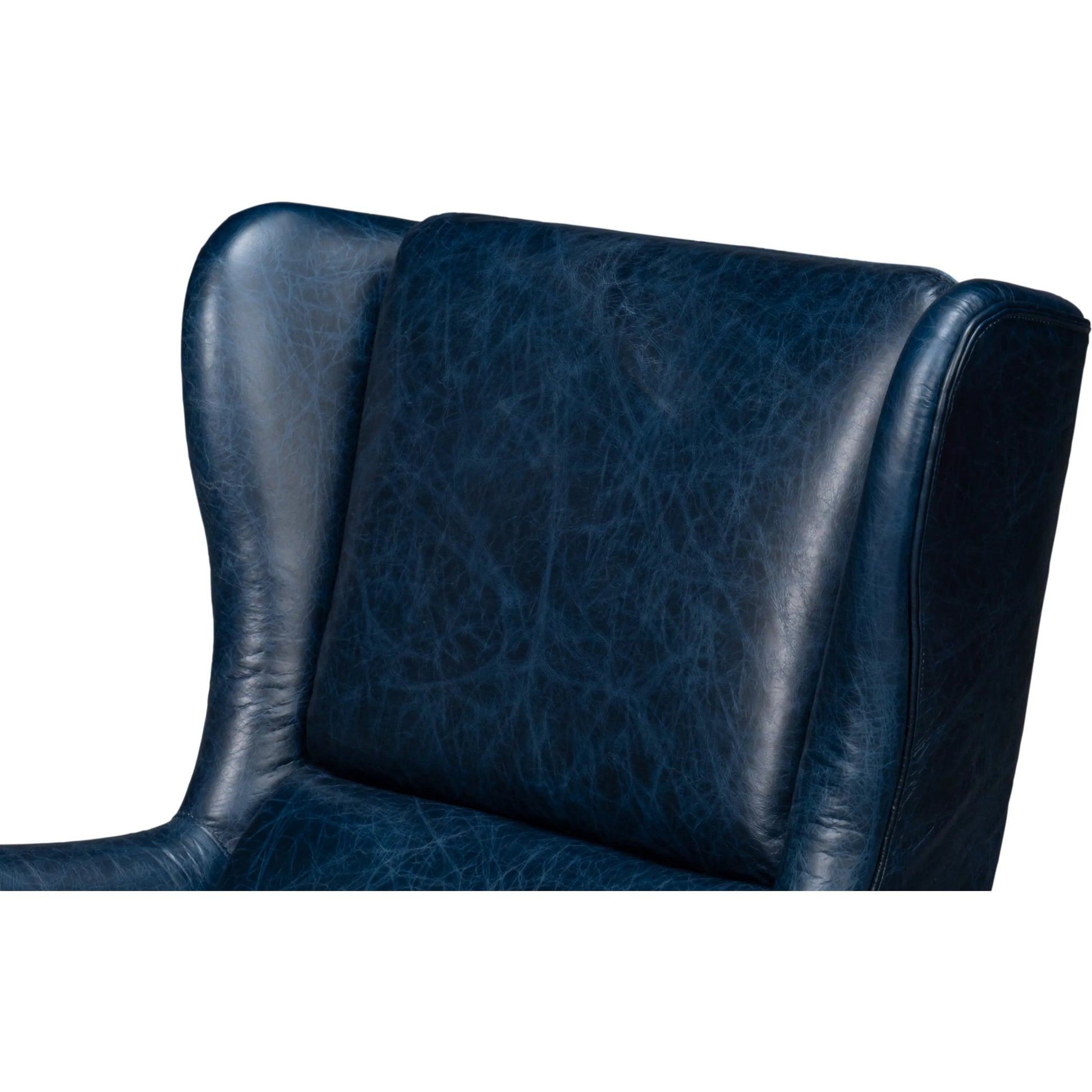 Elite Wing Lounge Chair by Sarreid Ltd.. Made from rubber wood, top grain cow leather in a rustic style.