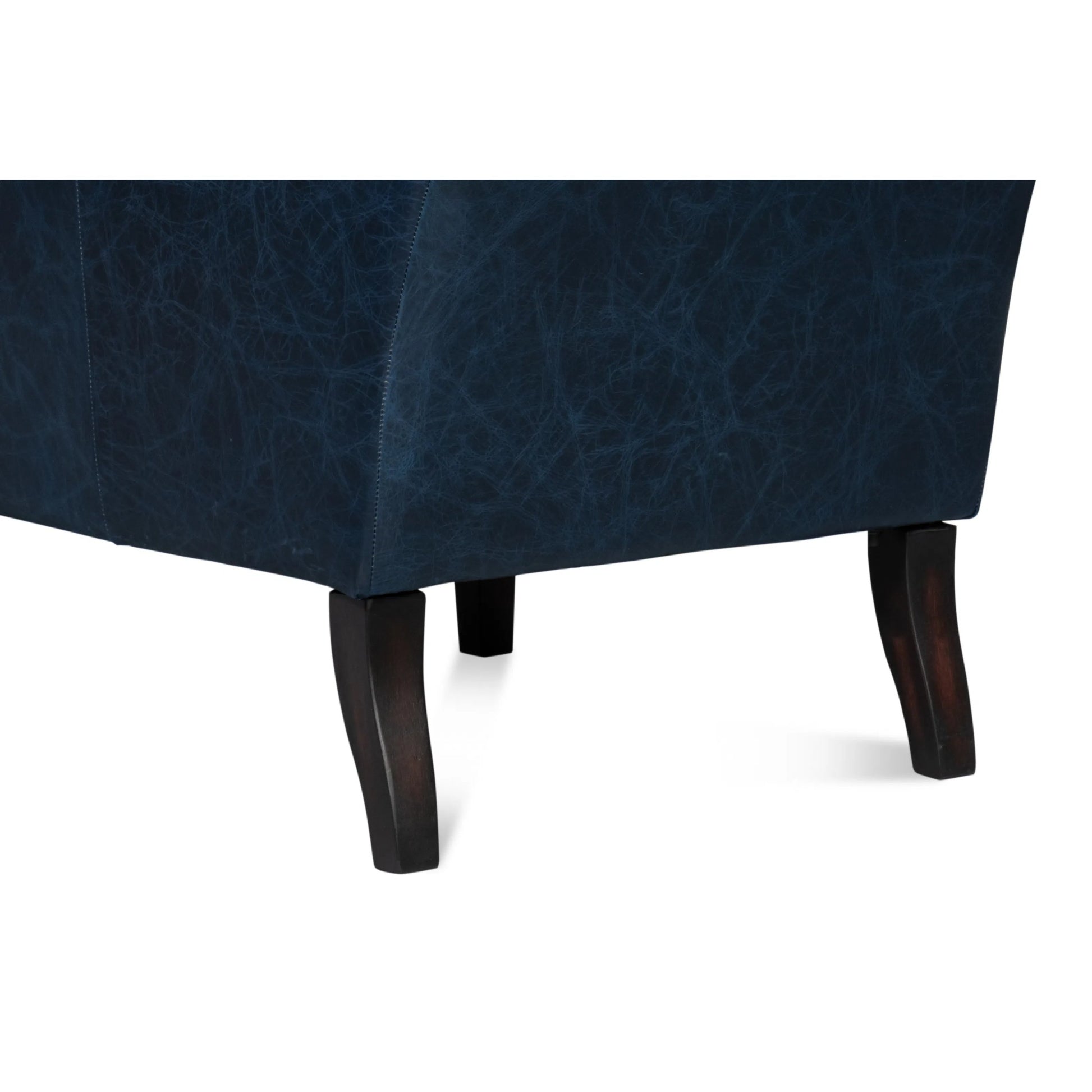 Elite Wing Lounge Chair by Sarreid Ltd.. Made from rubber wood, top grain cow leather in a rustic style.